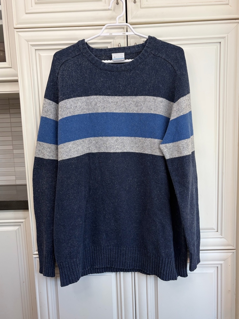 Columbia men’s stripe cotton/wool sweater